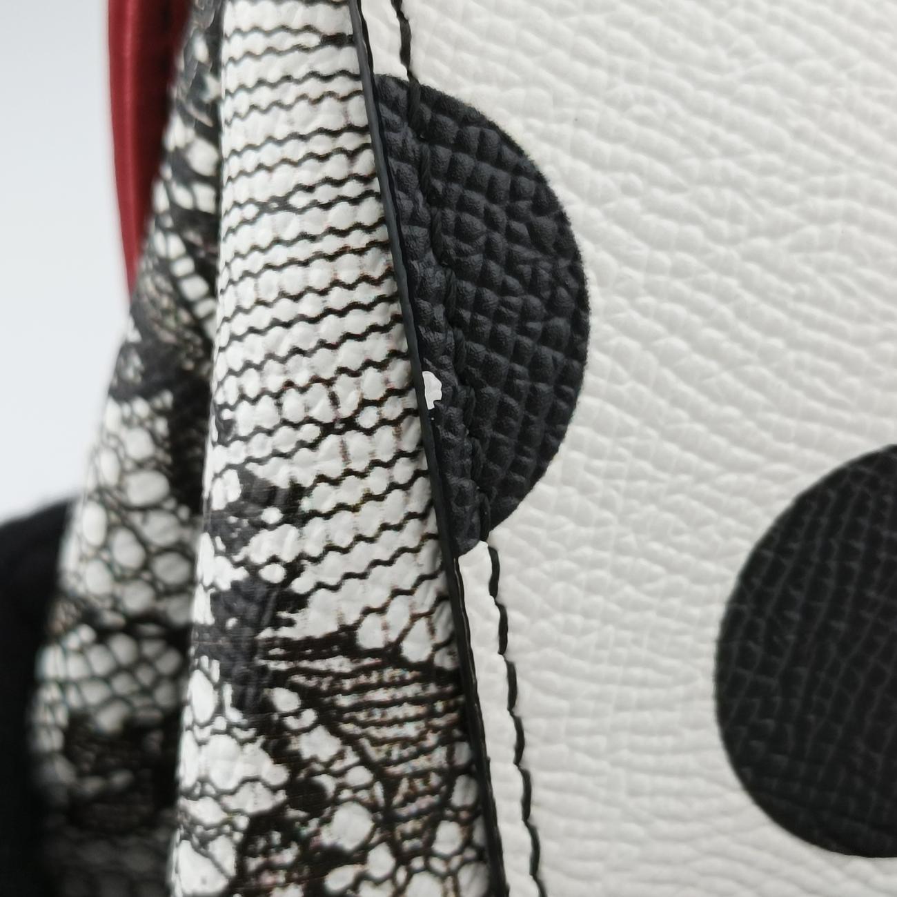 Polka Dot Medium Miss SicilyWhite x Red x BlackLeather40ポルカドットミディアムミスシシリーホワイト x レッド×ブラックレザー40