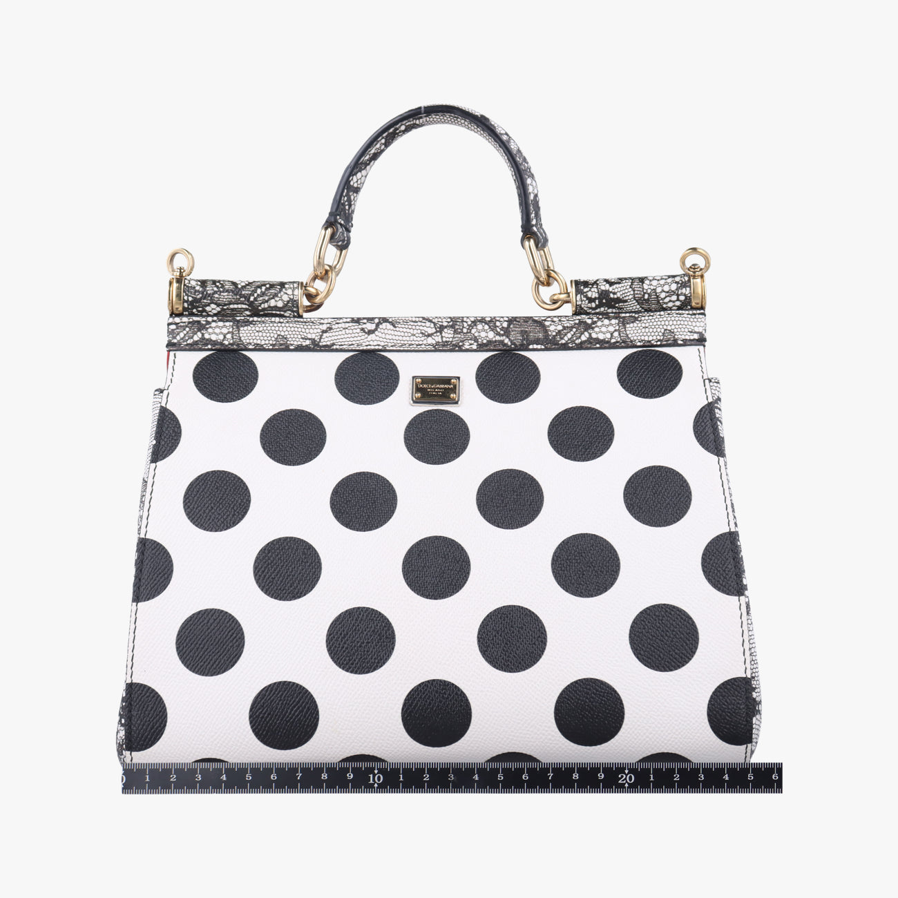 Polka Dot Medium Miss SicilyWhite x Red x BlackLeather40ポルカドットミディアムミスシシリーホワイト x レッド×ブラックレザー40