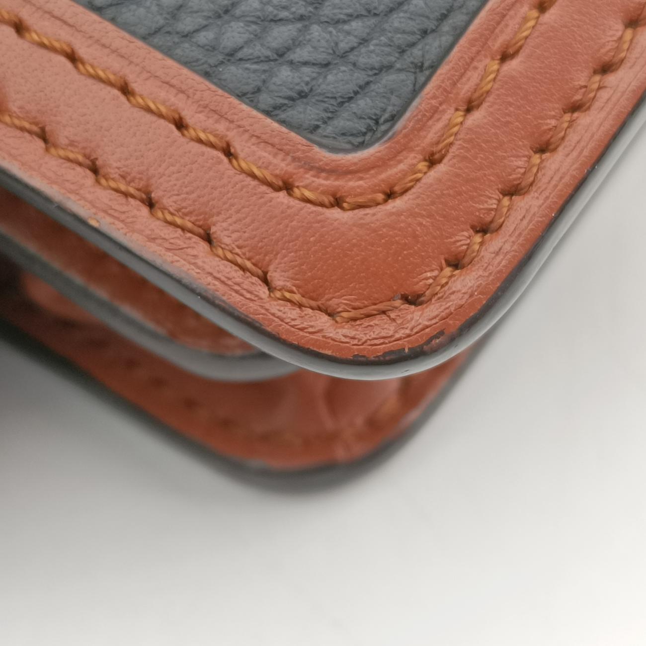 Dauphine MINIBlack x White x BrownleatherM55073GI1189ドーフィーヌMINIブラック×ホワイト×ブラウンレザーM55073GI1189