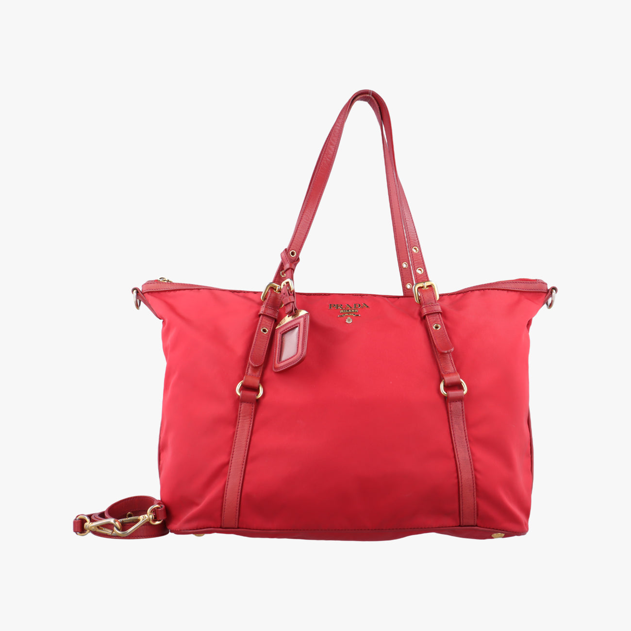 PRADA ハンドバッグ ナイロン レッド PRADA プラダ リボン ハンドバッグ ナイロン レッド レディース
