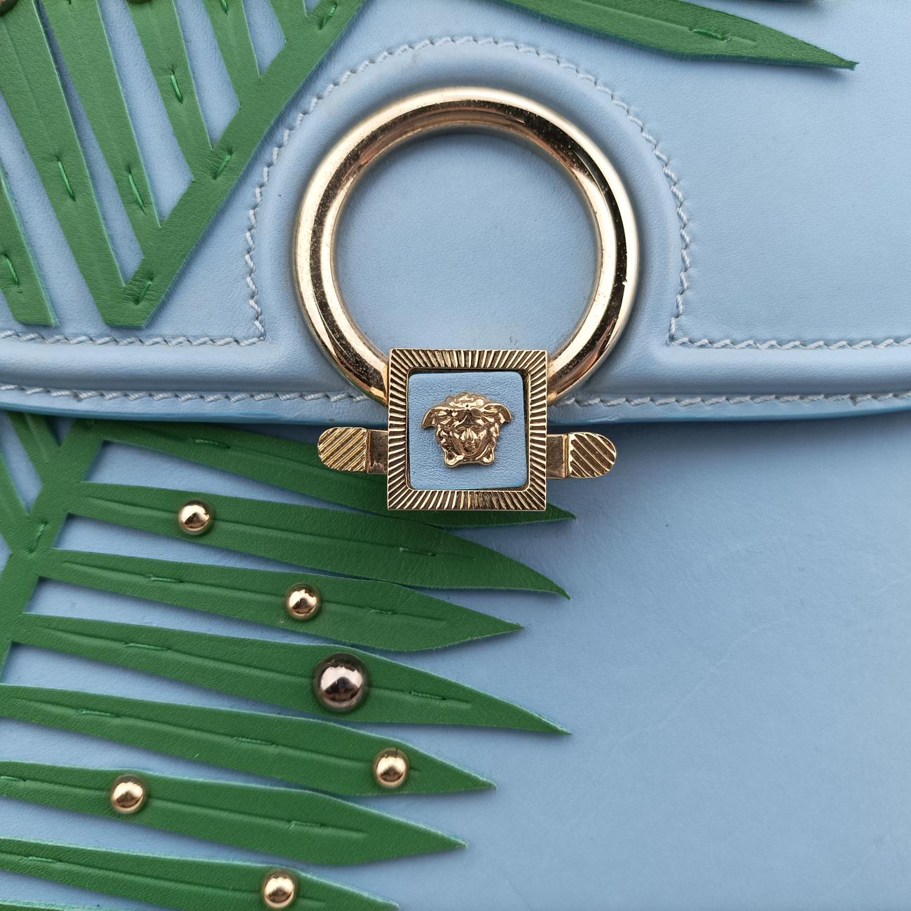 leaf pattern MEDUSABlue x Green x Purple x YellowLeatherCLG 609 094 012 163リーフ パターン メデューサブルー×グリーン×パープル×イエローレザーCLG 609 094 012 163