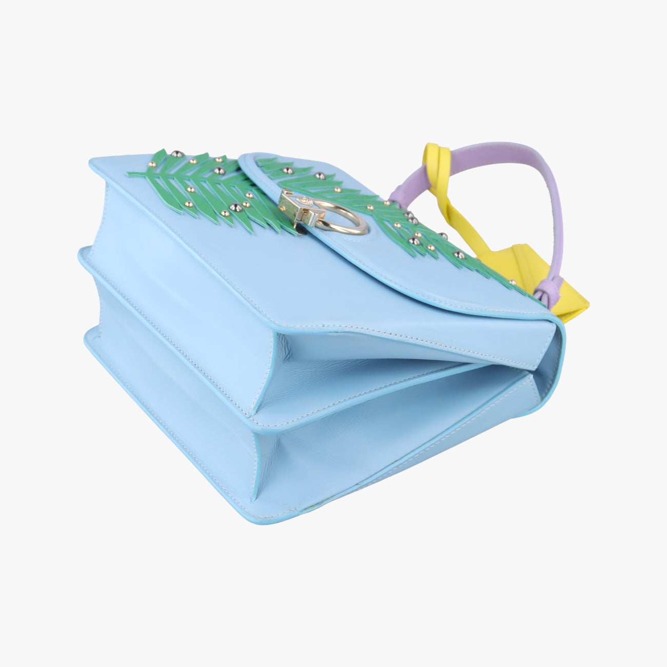 leaf pattern MEDUSABlue x Green x Purple x YellowLeatherCLG 609 094 012 163リーフ パターン メデューサブルー×グリーン×パープル×イエローレザーCLG 609 094 012 163