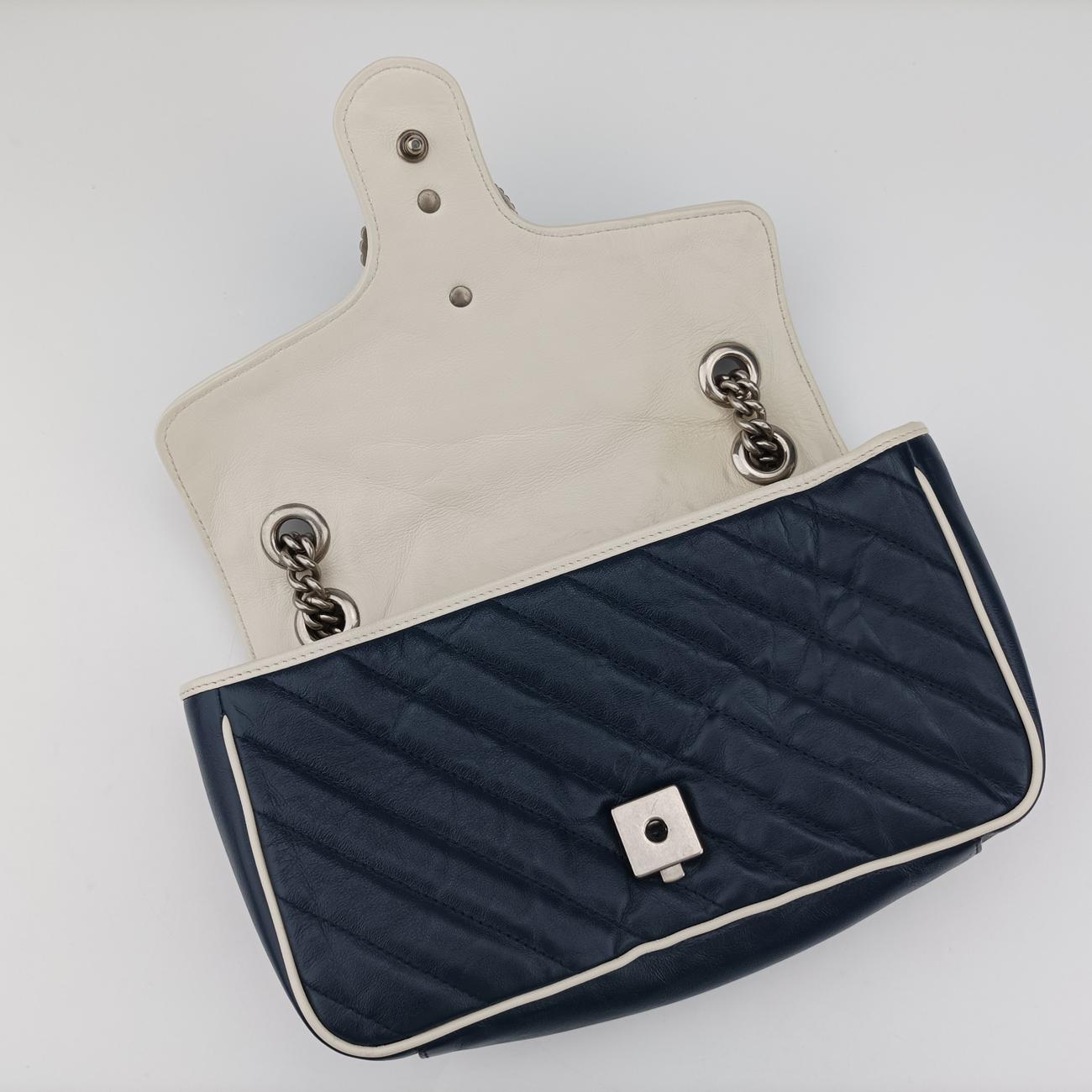 GG MarmontBlue×whiteLeather443497D031879186GGマーモントブルー×ホワイトレザー443497D031879186