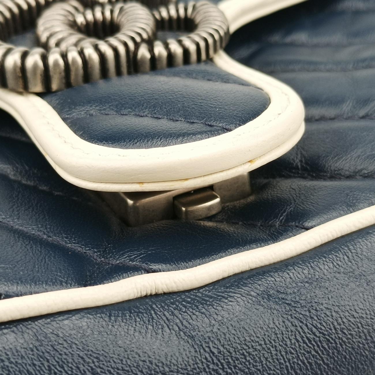 GG MarmontBlue×whiteLeather443497D031879186GGマーモントブルー×ホワイトレザー443497D031879186