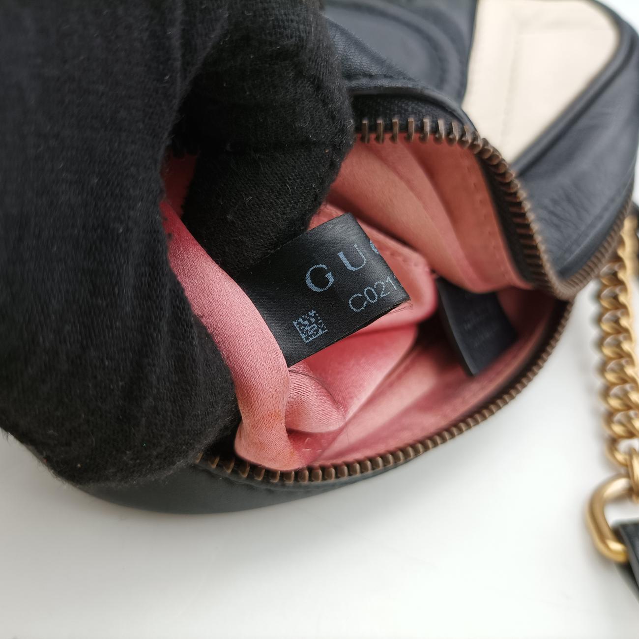 GG MarmontBlack×whiteLeather448065C021215570GGマーモントブラック×ホワイトレザー448065C021215570