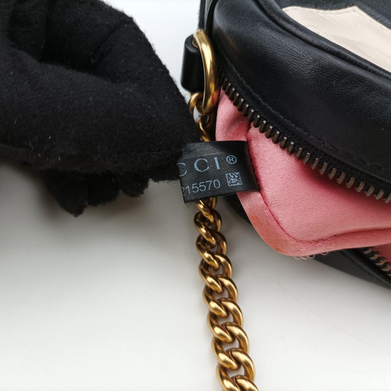 GG MarmontBlack×whiteLeather448065C021215570GGマーモントブラック×ホワイトレザー448065C021215570