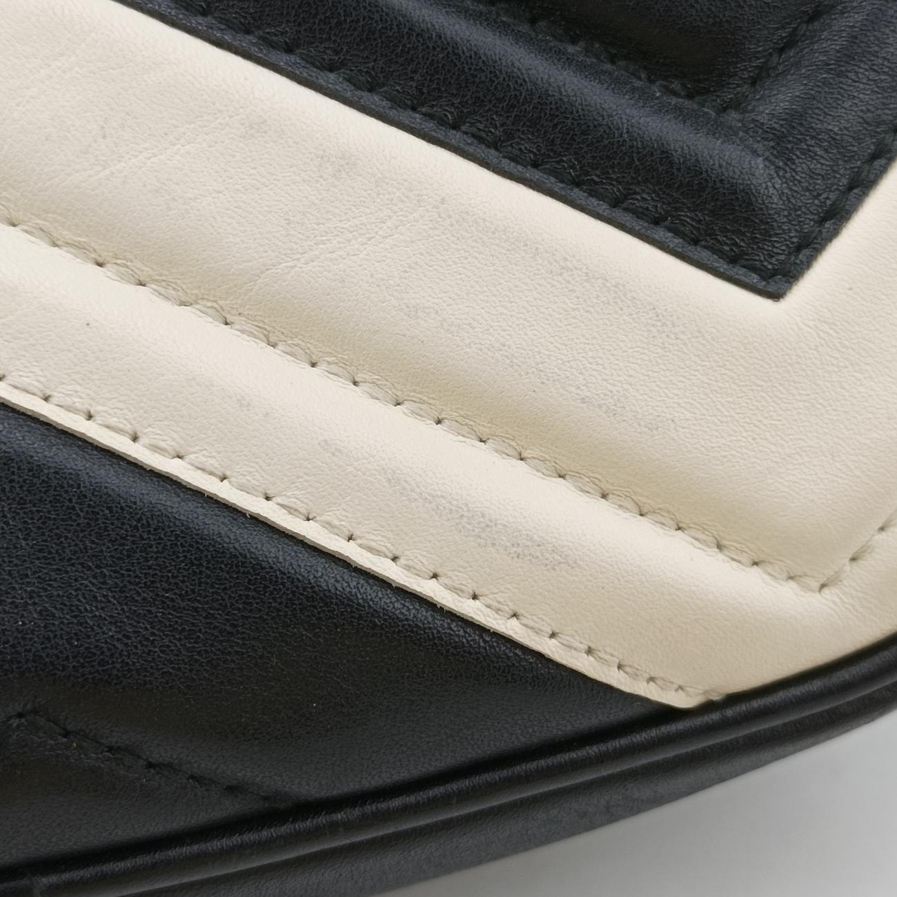 GG MarmontBlack×whiteLeather448065C021215570GGマーモントブラック×ホワイトレザー448065C021215570