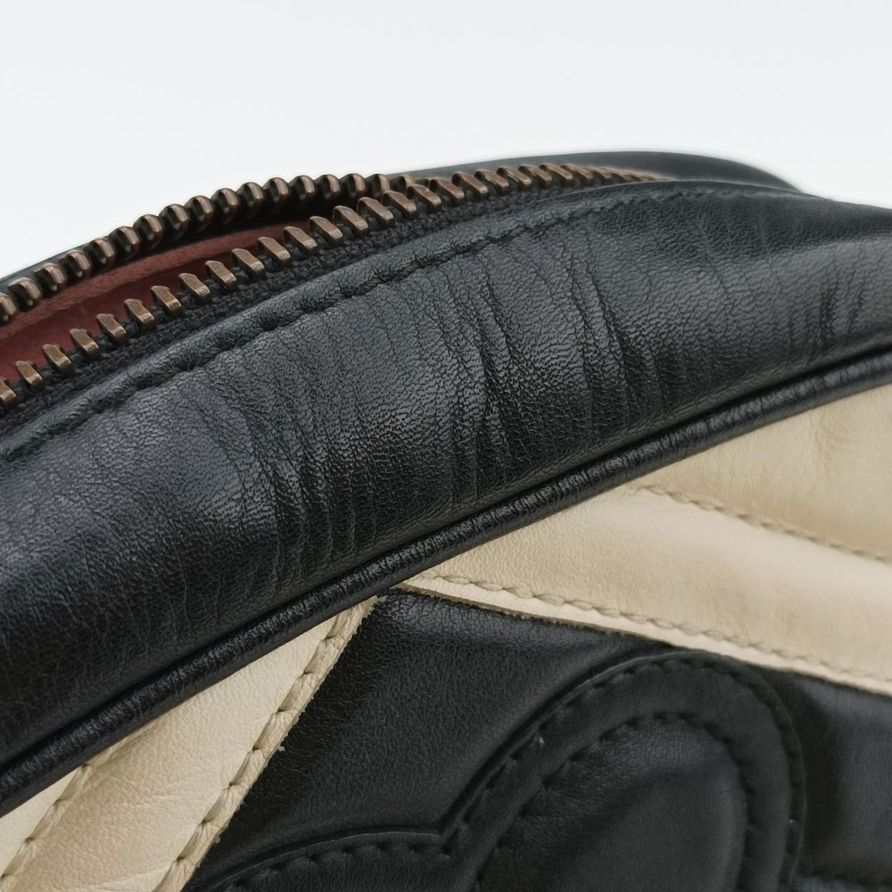 GG MarmontBlack×whiteLeather448065C021215570GGマーモントブラック×ホワイトレザー448065C021215570