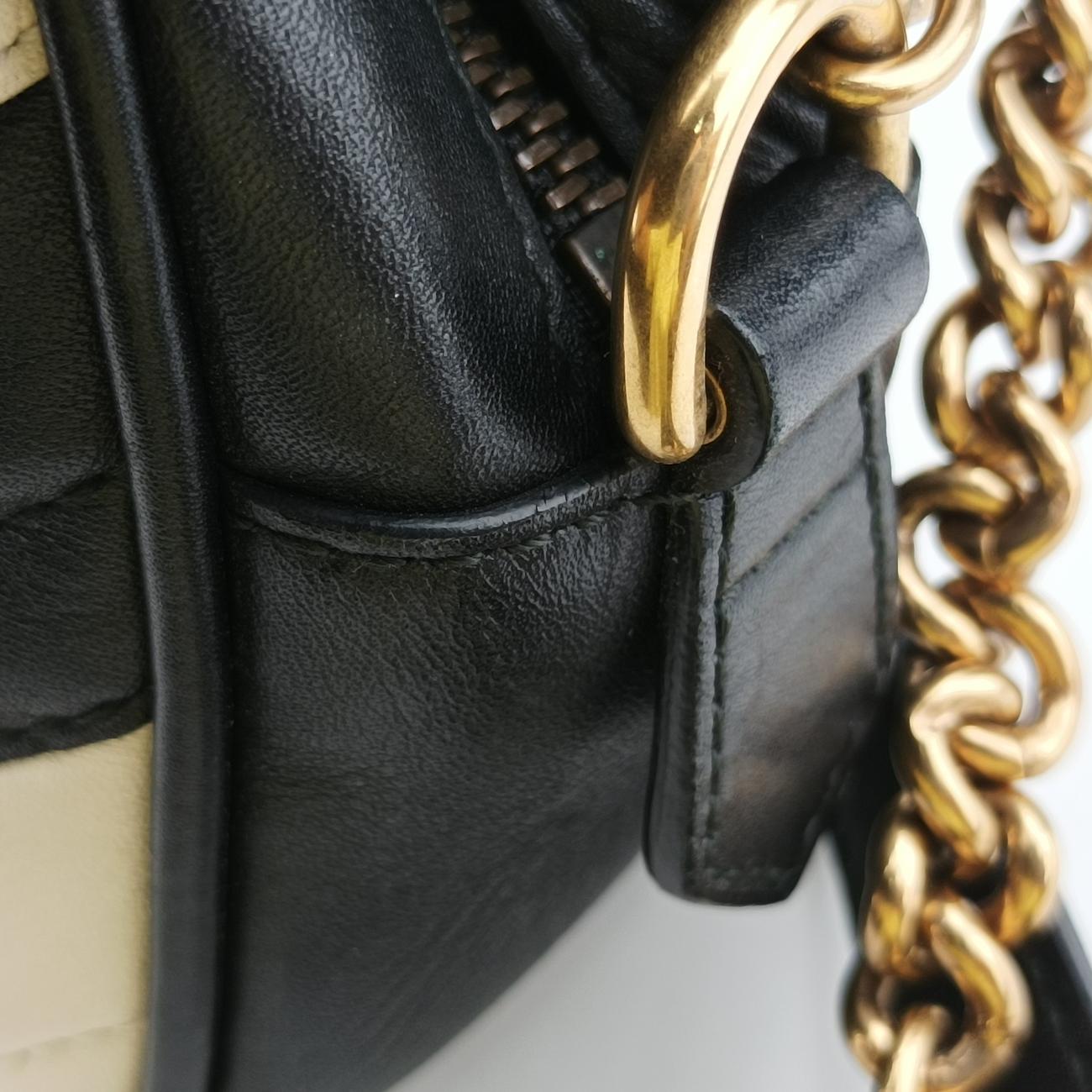 GG MarmontBlack×whiteLeather448065C021215570GGマーモントブラック×ホワイトレザー448065C021215570