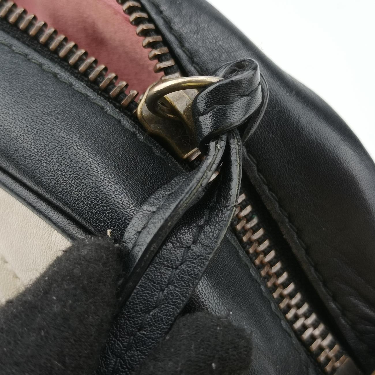 GG MarmontBlack×whiteLeather448065C021215570GGマーモントブラック×ホワイトレザー448065C021215570