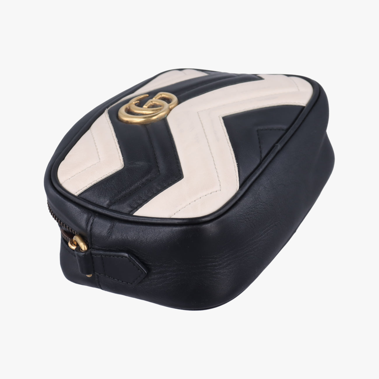 GG MarmontBlack×whiteLeather448065C021215570GGマーモントブラック×ホワイトレザー448065C021215570