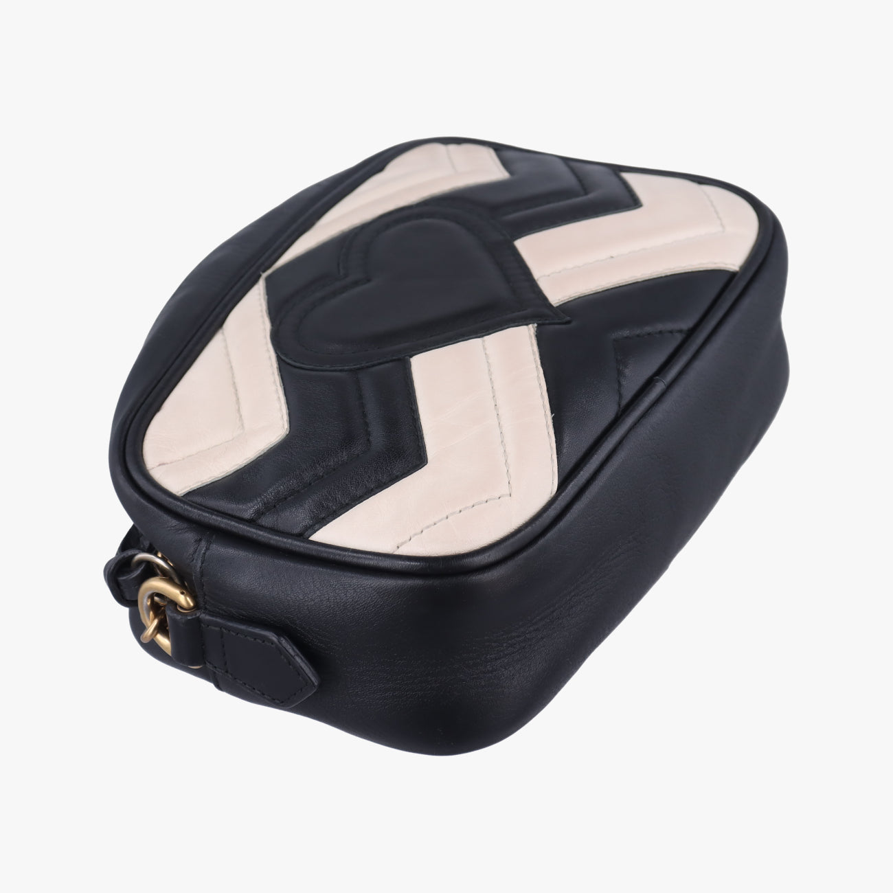 GG MarmontBlack×whiteLeather448065C021215570GGマーモントブラック×ホワイトレザー448065C021215570