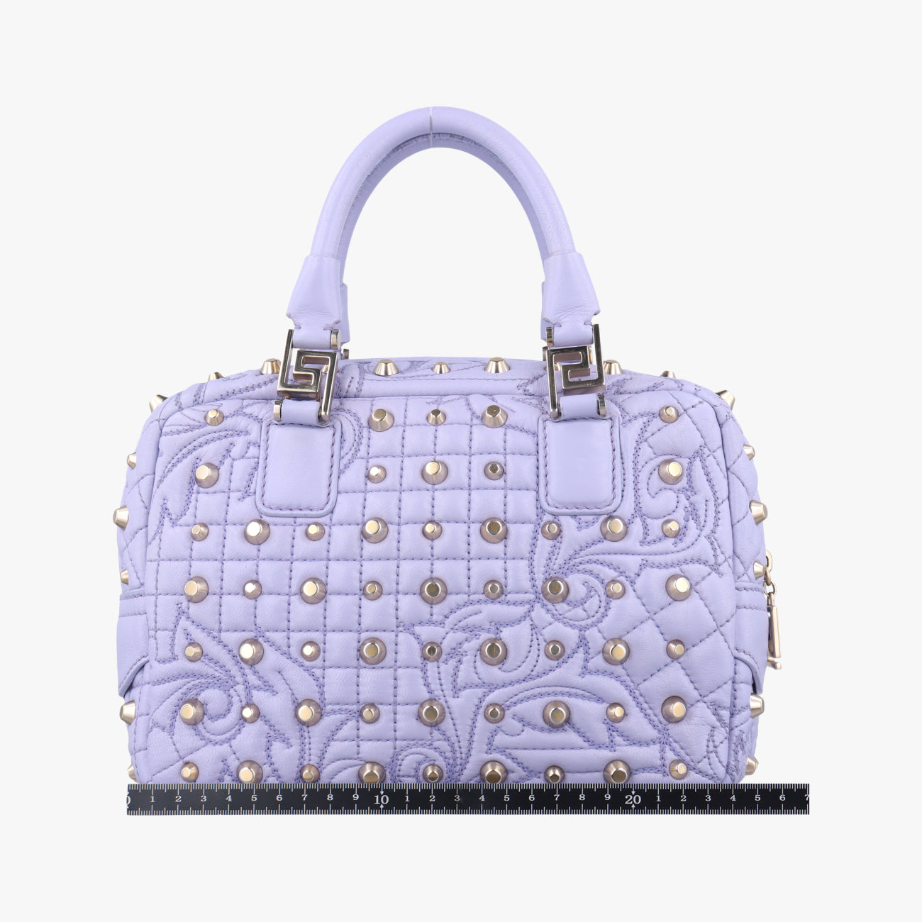 Medusa Nappa Barocco Quilted Studded VanitasPurpleLeatherメデューサナッパバロックキルティングスタッズヴァニタスパープルレザー