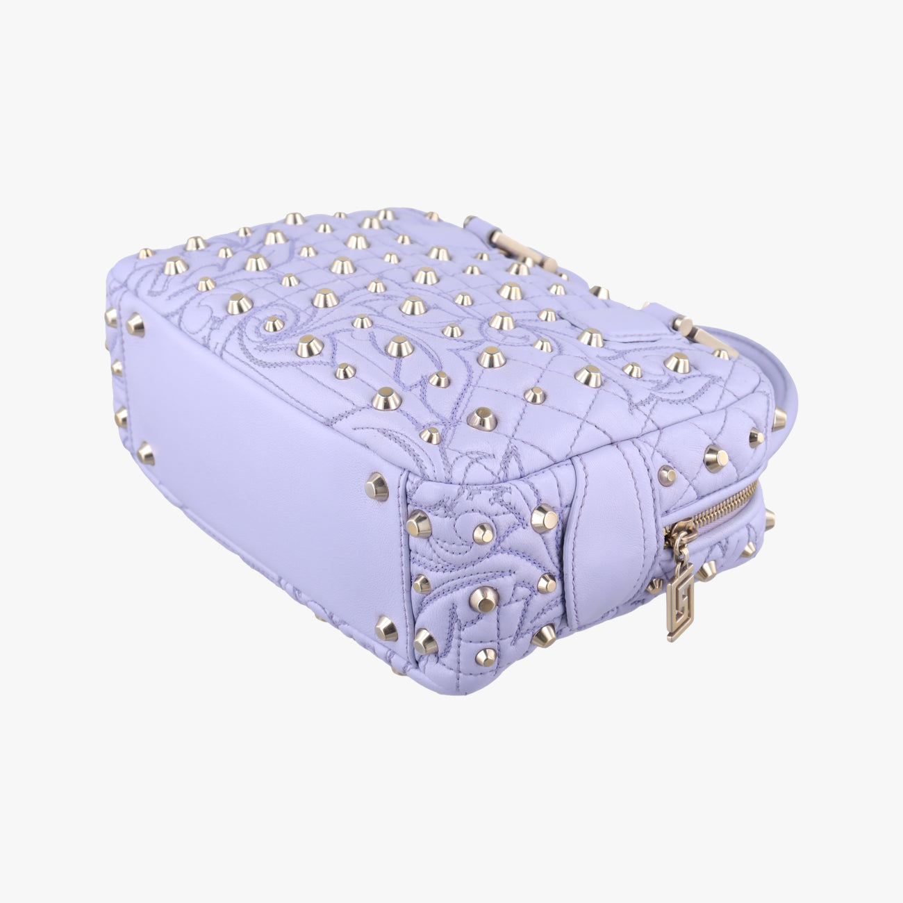 Medusa Nappa Barocco Quilted Studded VanitasPurpleLeatherメデューサナッパバロックキルティングスタッズヴァニタスパープルレザー