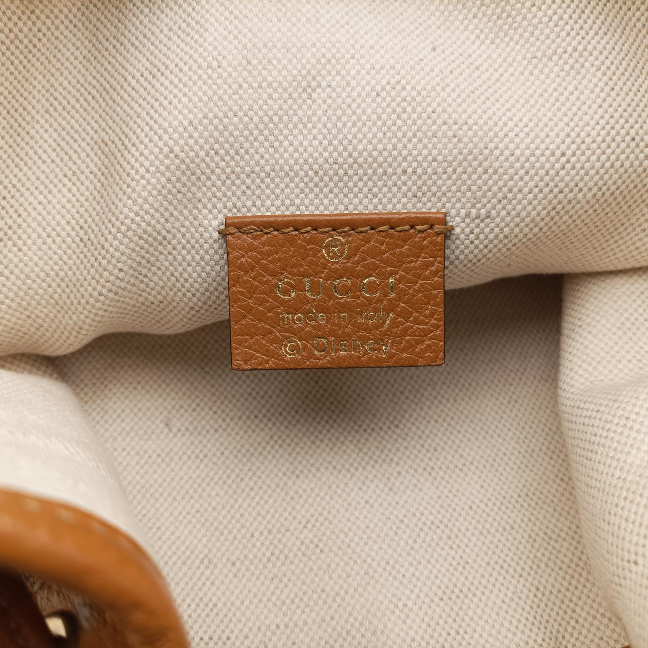 Mickey Mouse Micro GG/Small Bucket BagBrown×MulticolourPVC coated canvas602691B031262202ミッキーマウス マイクロGG/スモールバケットバッグブラウン×マルチカラーPVCコーティングキャンバス602691B031262202