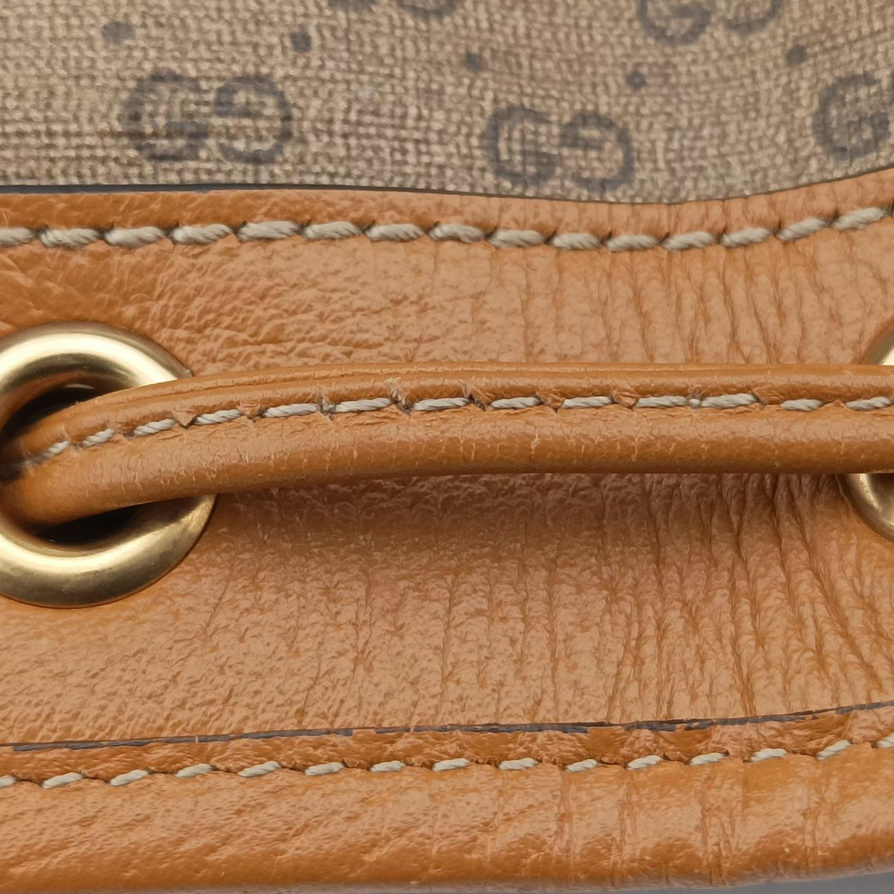 Mickey Mouse Micro GG/Small Bucket BagBrown×MulticolourPVC coated canvas602691B031262202ミッキーマウス マイクロGG/スモールバケットバッグブラウン×マルチカラーPVCコーティングキャンバス602691B031262202