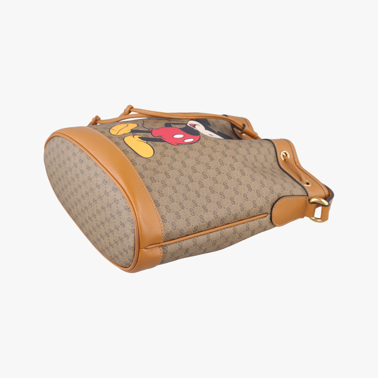 Mickey Mouse Micro GG/Small Bucket BagBrown×MulticolourPVC coated canvas602691B031262202ミッキーマウス マイクロGG/スモールバケットバッグブラウン×マルチカラーPVCコーティングキャンバス602691B031262202