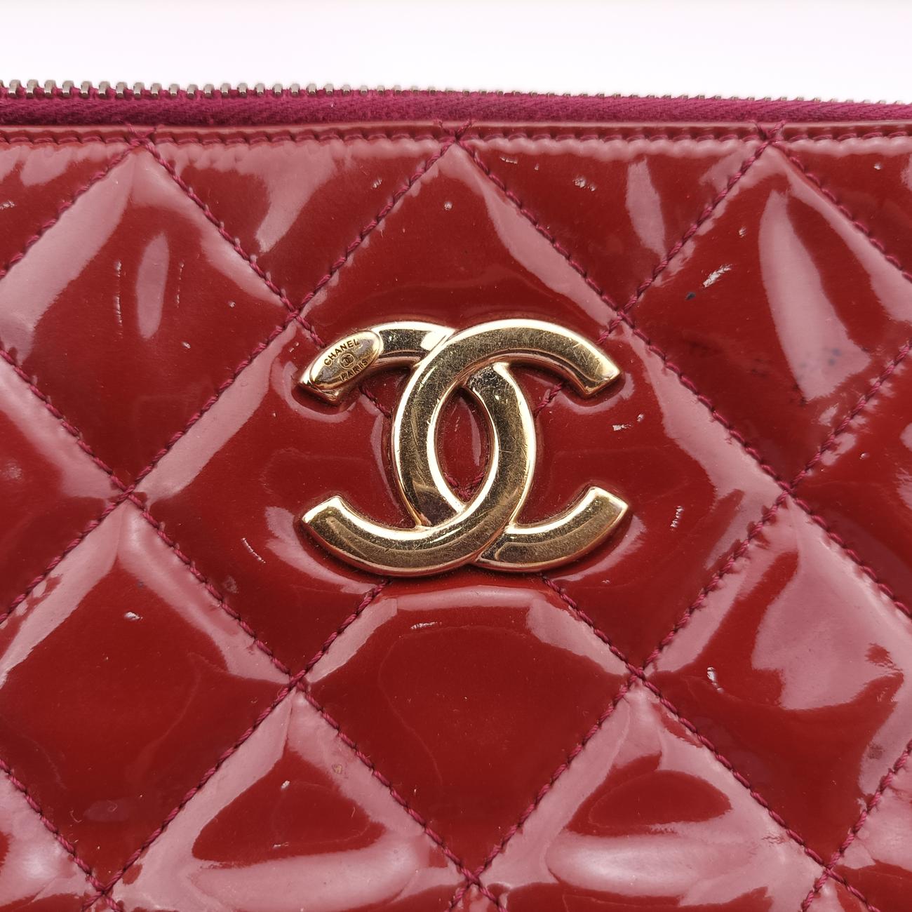 Crown CC Double ZipBordeauxPatent×LeatherA9266620501866マトラッセ クラウン CC ダブル ジップボルドーパテント×レザーA9266620501866