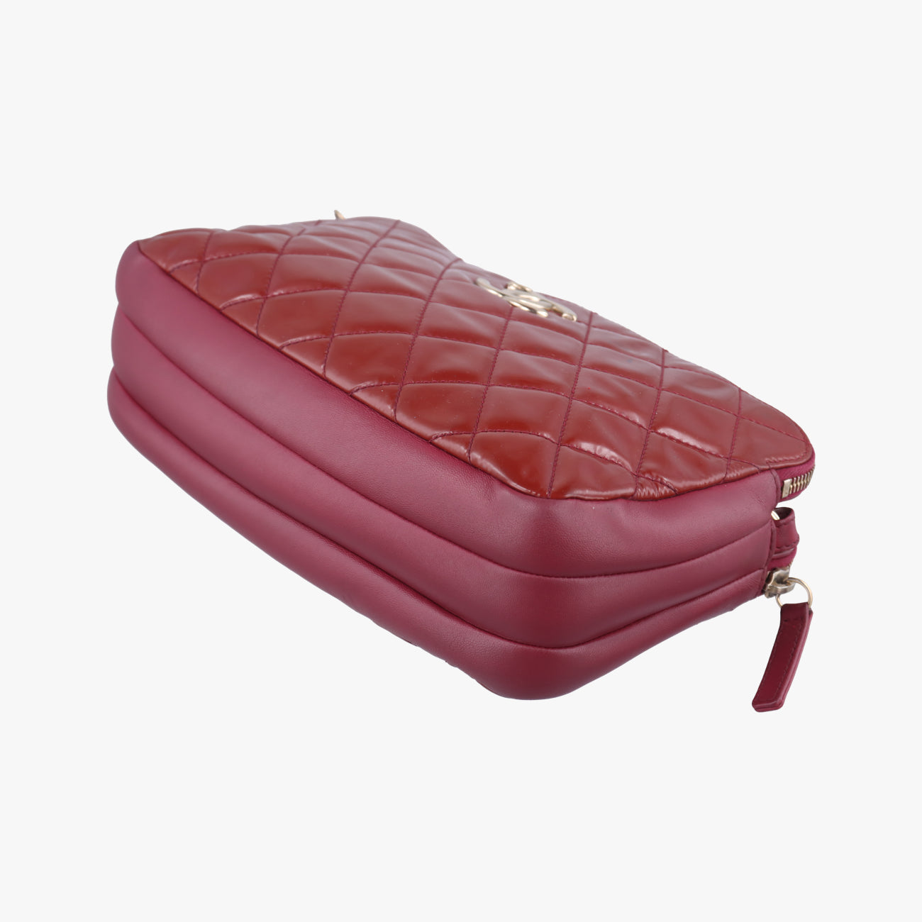 Crown CC Double ZipBordeauxPatent×LeatherA9266620501866マトラッセ クラウン CC ダブル ジップボルドーパテント×レザーA9266620501866