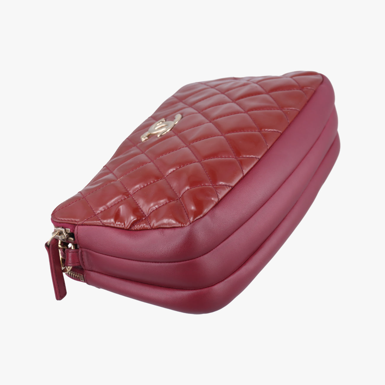 Crown CC Double ZipBordeauxPatent×LeatherA9266620501866マトラッセ クラウン CC ダブル ジップボルドーパテント×レザーA9266620501866