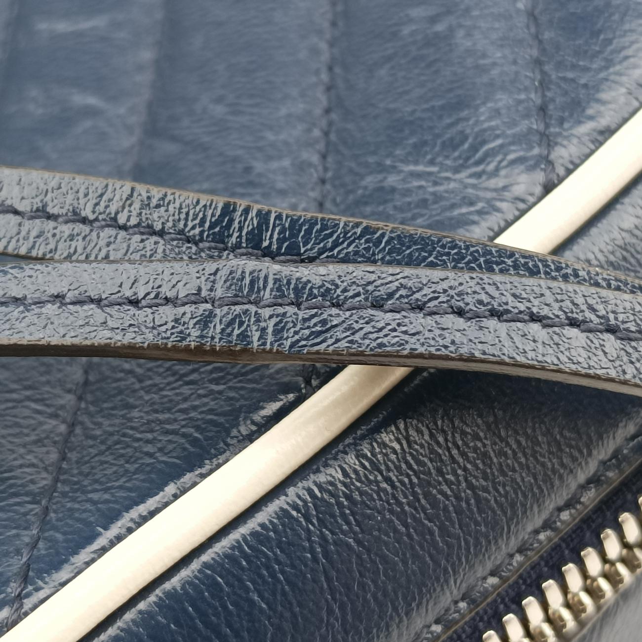 GG Marmont Bamboo Top HandleBlueLeather602270A031721972GGマーモント バンブー トップ ハンドルブルーレザー602270A031721972