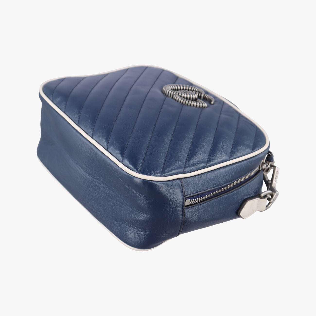 GG Marmont Bamboo Top HandleBlueLeather602270A031721972GGマーモント バンブー トップ ハンドルブルーレザー602270A031721972