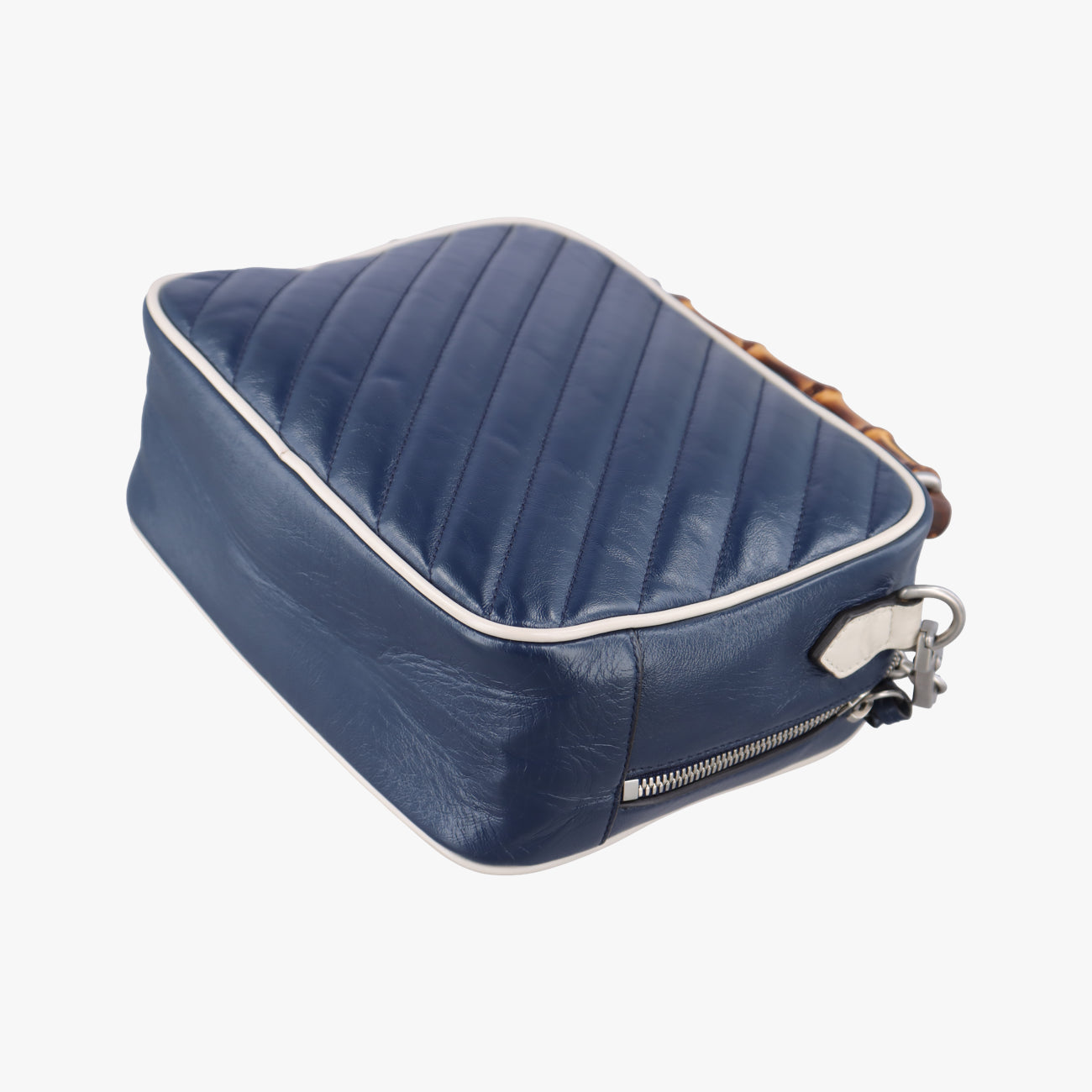 GG Marmont Bamboo Top HandleBlueLeather602270A031721972GGマーモント バンブー トップ ハンドルブルーレザー602270A031721972