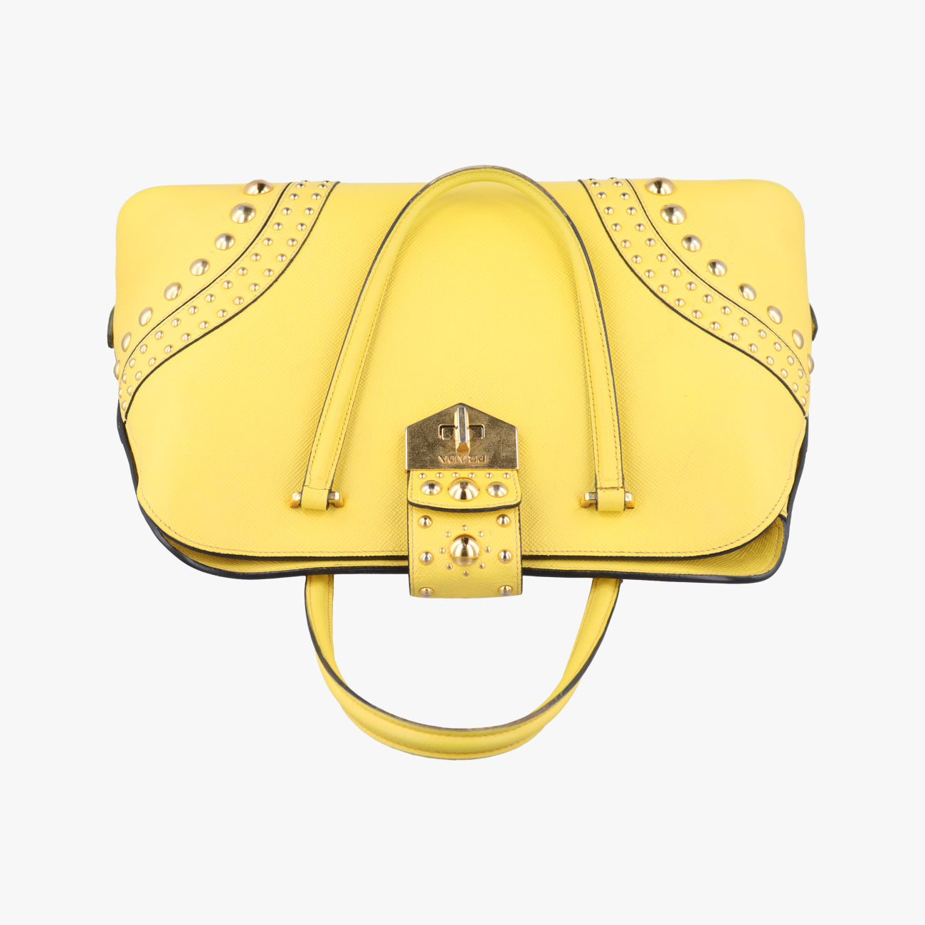 Cuir Studded Open PromenadeYellowSaffiano LeatherBN275325プロムナード スタッズイエローサフィアーノレザーBN275325