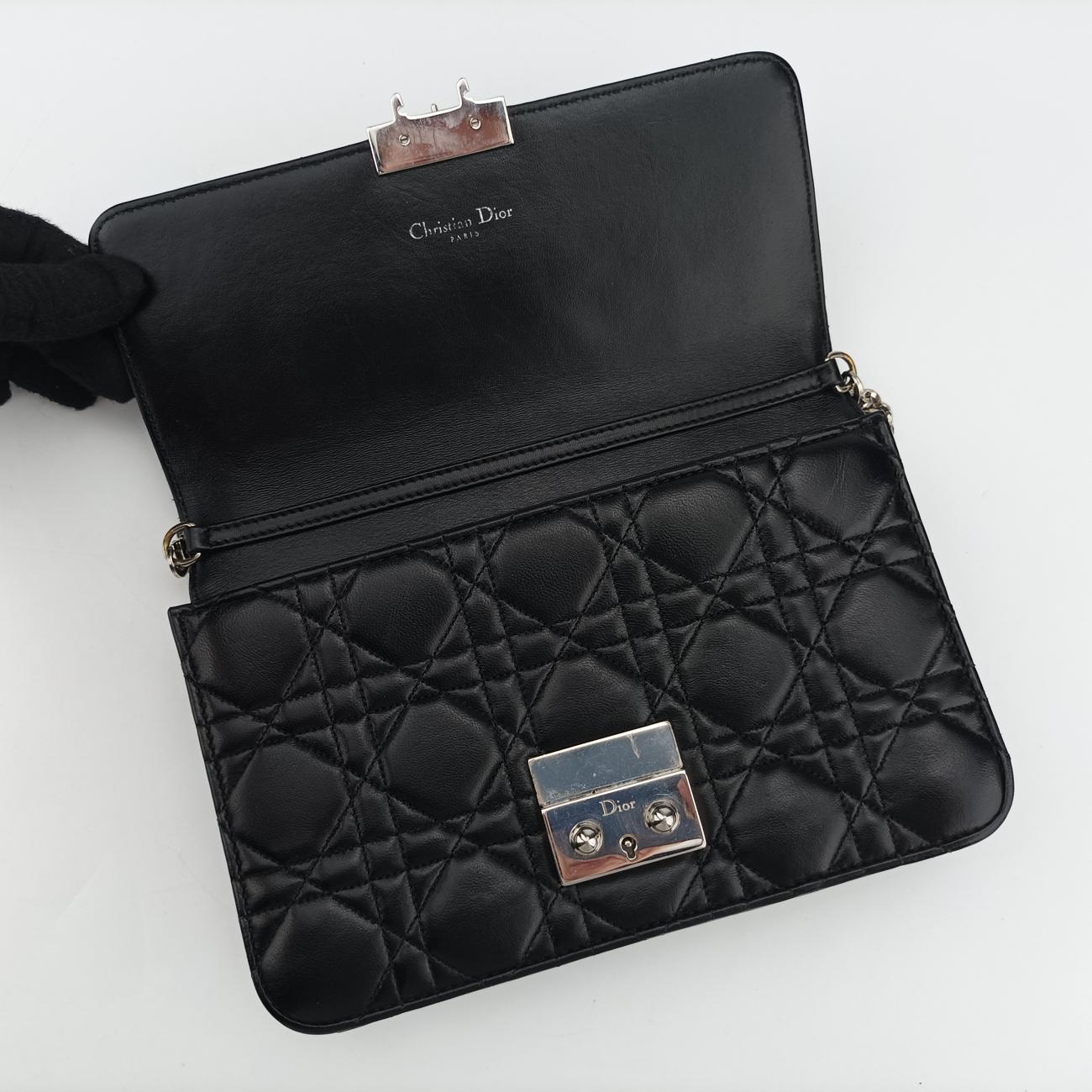 Miss Dior Cannage New RockBlack x Multicolorlambskin×Patent18-MA-0185ミス ディオール カナージュ ニューロックブラック×マルチカラーラムスキン×パテント18-MA-0185