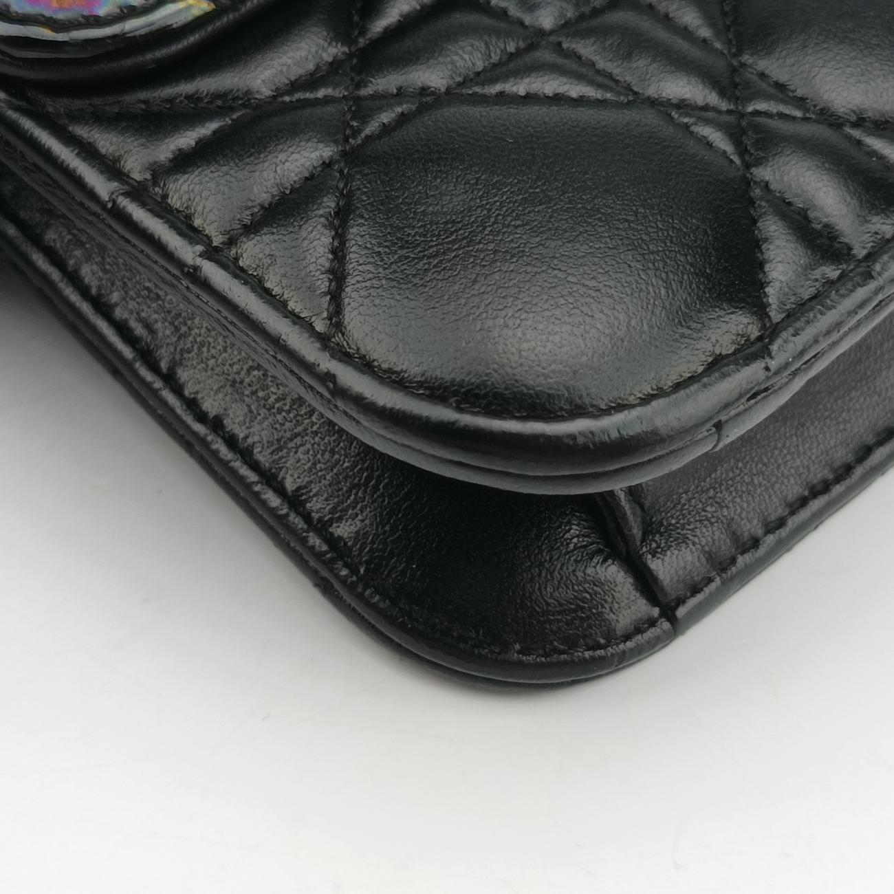 Miss Dior Cannage New RockBlack x Multicolorlambskin×Patent18-MA-0185ミス ディオール カナージュ ニューロックブラック×マルチカラーラムスキン×パテント18-MA-0185