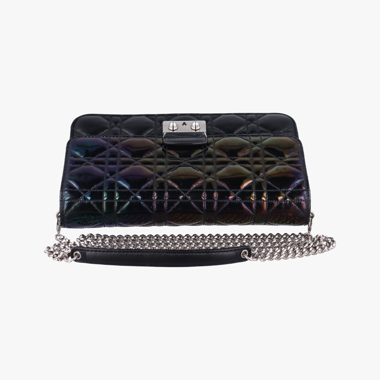 Miss Dior Cannage New RockBlack x Multicolorlambskin×Patent18-MA-0185ミス ディオール カナージュ ニューロックブラック×マルチカラーラムスキン×パテント18-MA-0185