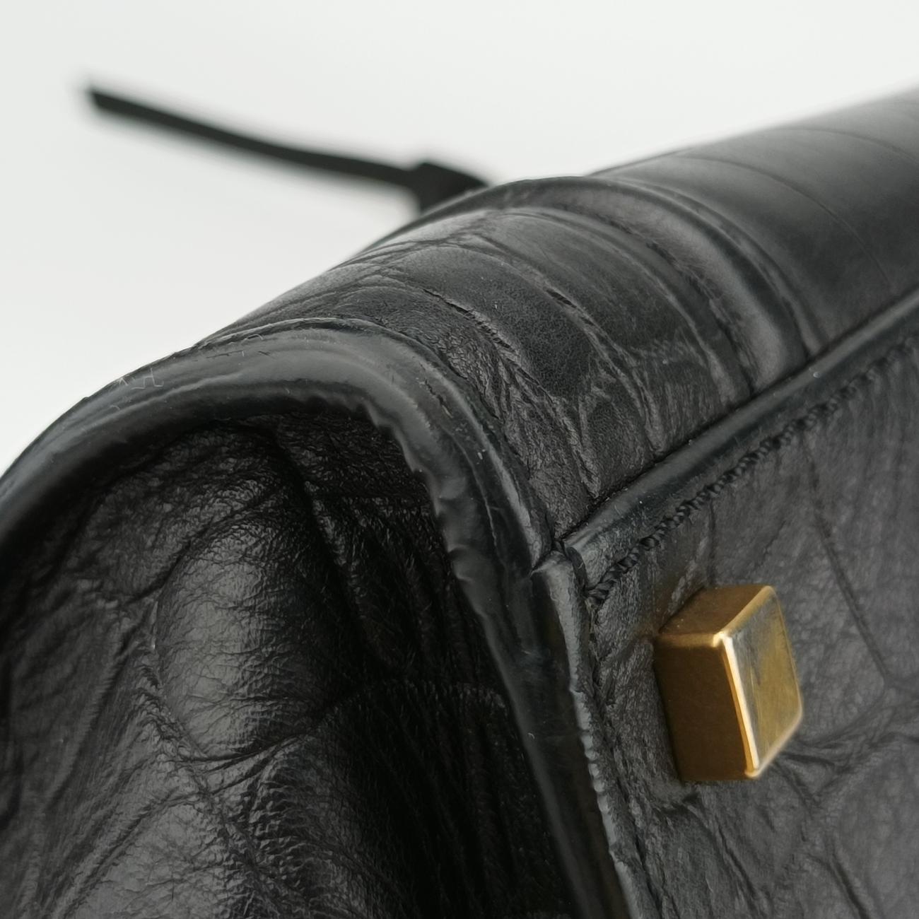 Luggage Small Square PhantomBlackLeatherF-PA-0132ラゲージスモールスクエアファントムブラックレザーF-PA-0132