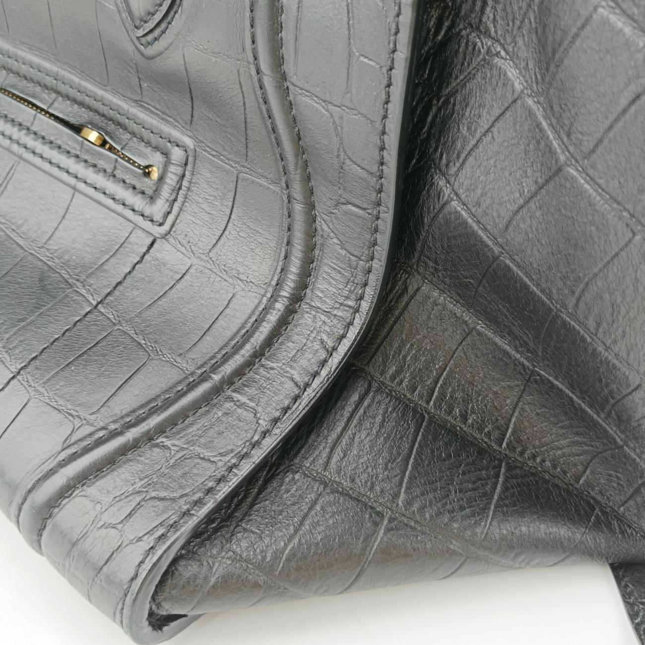 Luggage Small Square PhantomBlackLeatherF-PA-0132ラゲージスモールスクエアファントムブラックレザーF-PA-0132