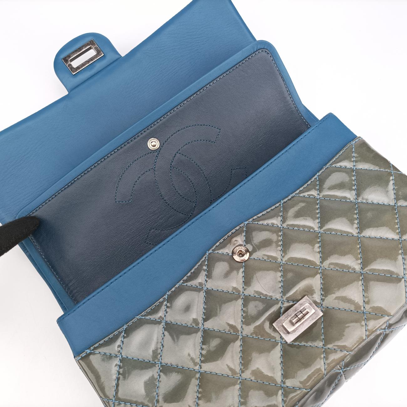 2.55 MatelasseGreenPatent LeatherA37587149676882.55 ダブルフラップマトラッセグリーンパテントA3758714967688