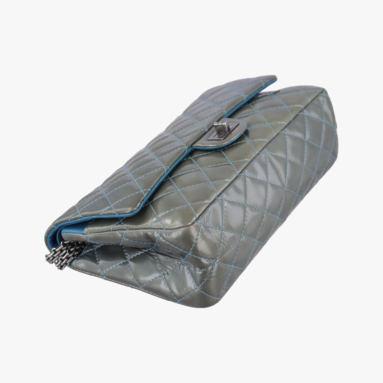 2.55 MatelasseGreenPatent LeatherA37587149676882.55 ダブルフラップマトラッセグリーンパテントA3758714967688