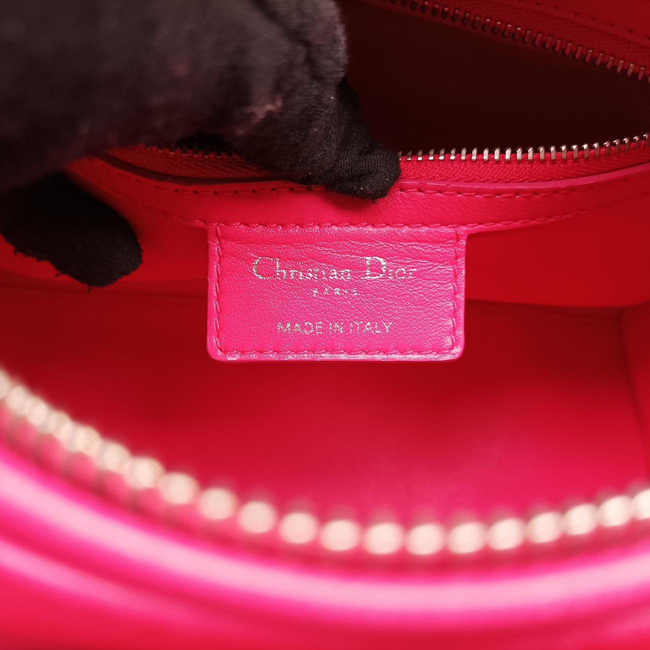 Medium Tweed Sequin Lady DiorPink×BlueCanvas x Leather02-MA-1123ミディアムツイード スパンコール レディ ディオールピンク×ブルーキャンバス×レザー02-MA-1123