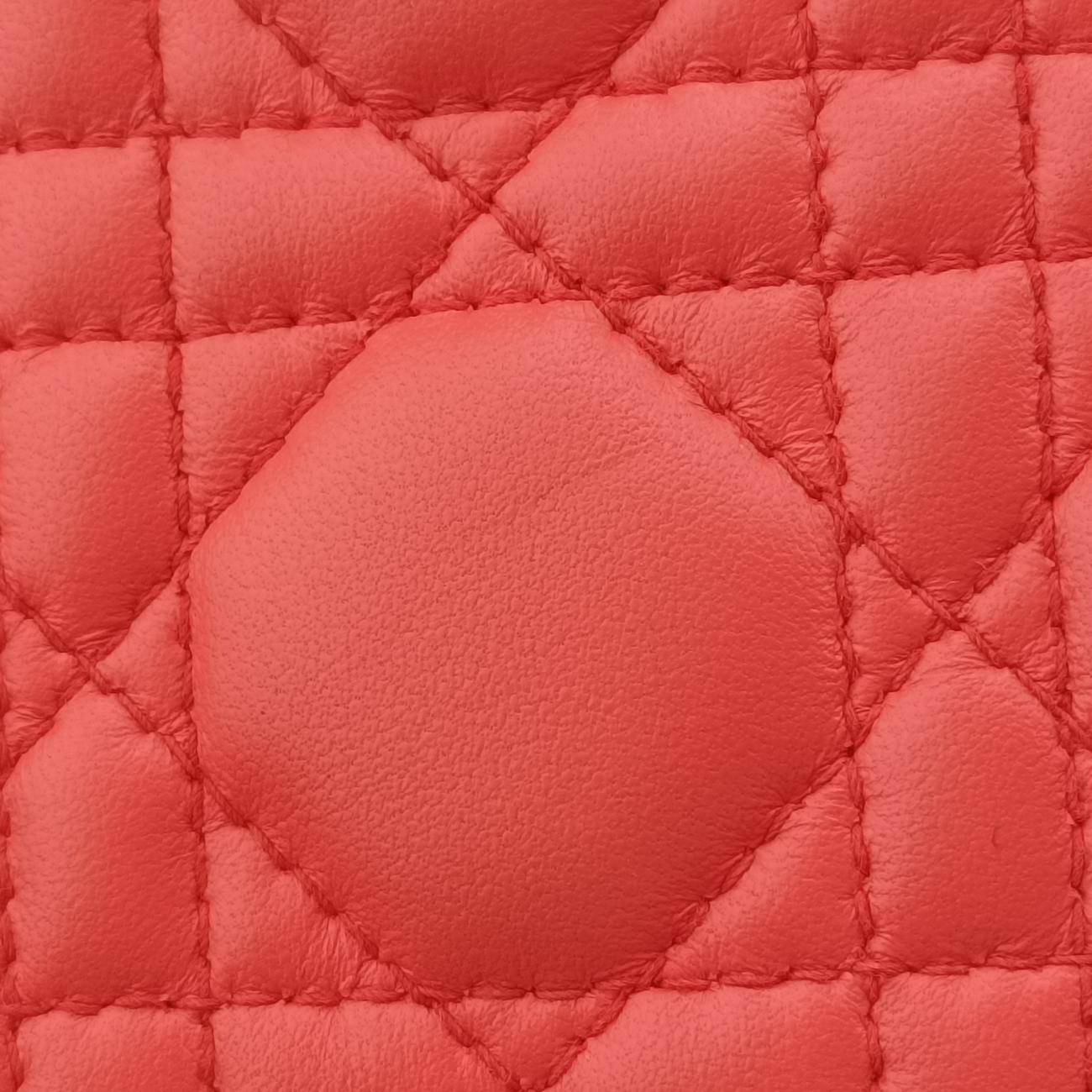 Lady DiorOrange×rose redlambskin15-BO-0123レディディオールオレンジ×ローズレッドラムスキン15-BO-0123