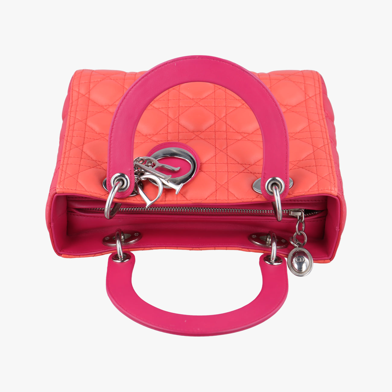 Lady DiorOrange×rose redlambskin15-BO-0123レディディオールオレンジ×ローズレッドラムスキン15-BO-0123