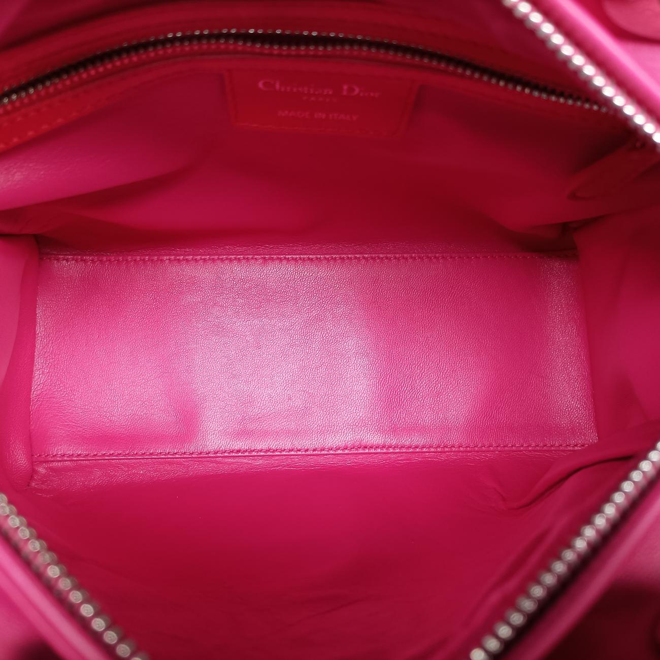 Lady DiorOrange×rose redlambskin15-BO-0123レディディオールオレンジ×ローズレッドラムスキン15-BO-0123