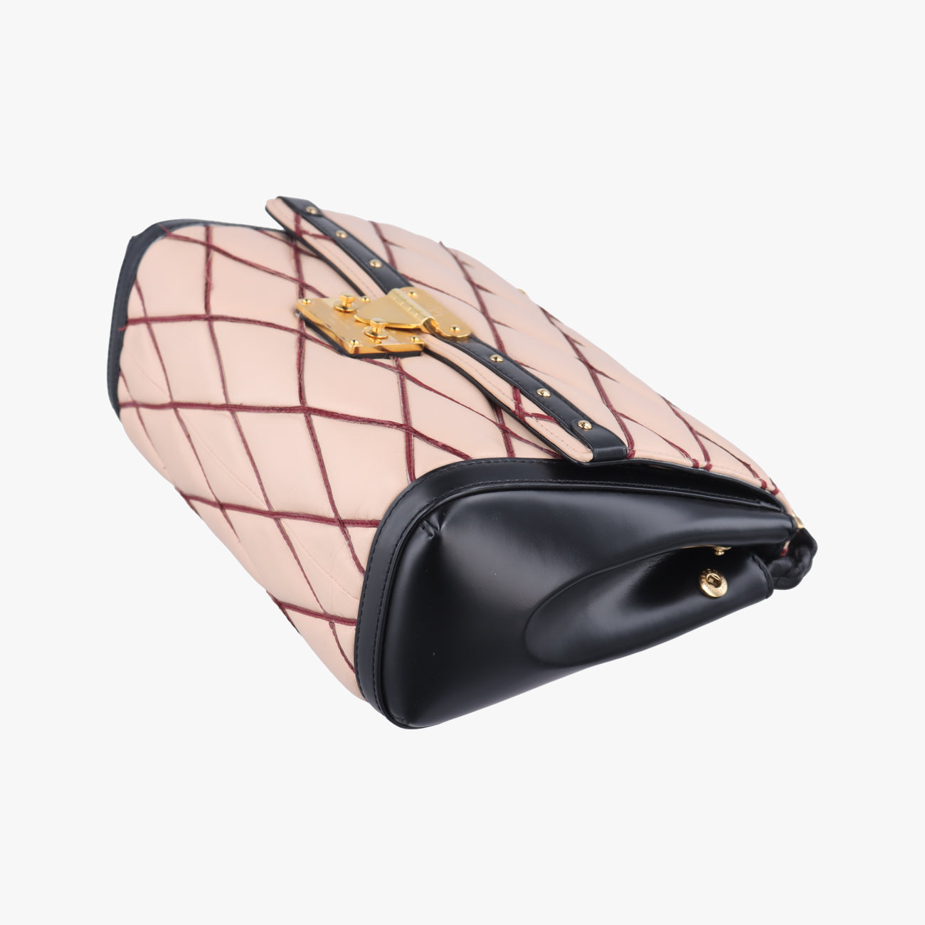 Pochette Flap MalletageBeige×BlackLeatherPL3154ポシェットフラップマルタージュベージュ×ブラックレザーPL3154