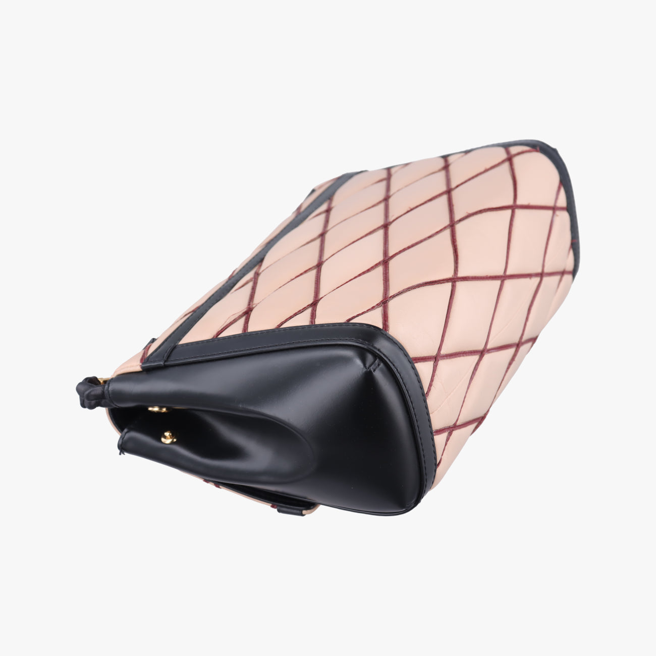 Pochette Flap MalletageBeige×BlackLeatherPL3154ポシェットフラップマルタージュベージュ×ブラックレザーPL3154
