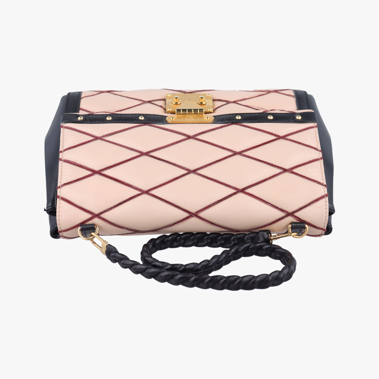 Pochette Flap MalletageBeige×BlackLeatherPL3154ポシェットフラップマルタージュベージュ×ブラックレザーPL3154