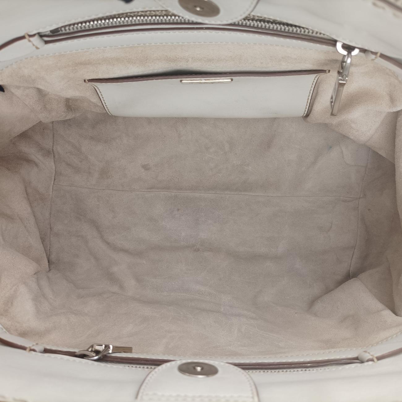 city Twin Pocket SatchelWhiteleatherBN2857208 31/Zシティ ツイン ポケット サッチェルホワイトレザーBN2857208 31/Z