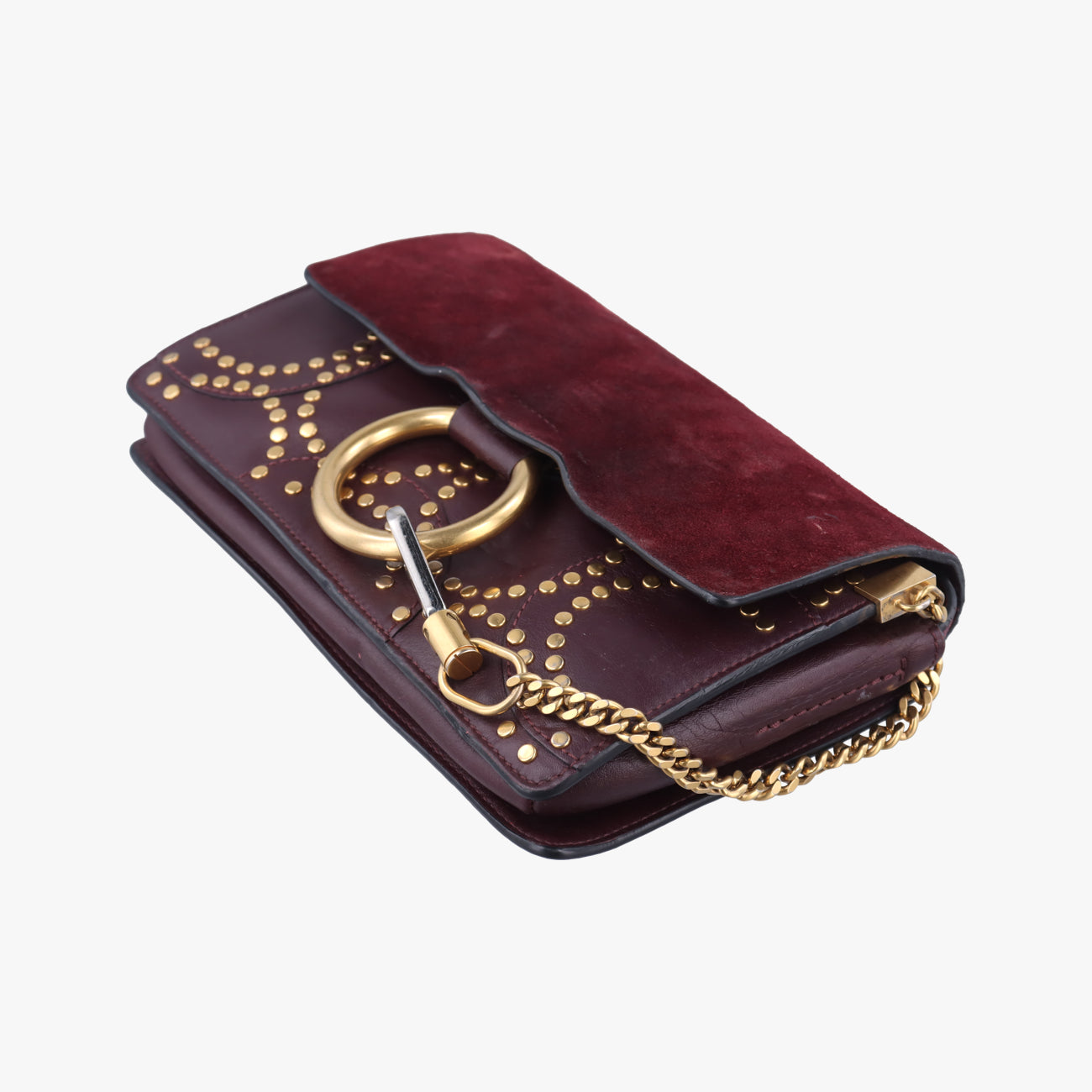 FAYE SmallBurgundySuede×Leather03-16-99-65フェイ スモールワインレッドスエード×レザー03-16-99-65