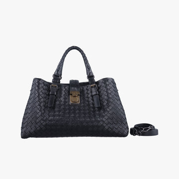 Roma IntrecciatoBlacklambskinB07647317Mローマ イントレチャートブラックラムスキンB07647317M