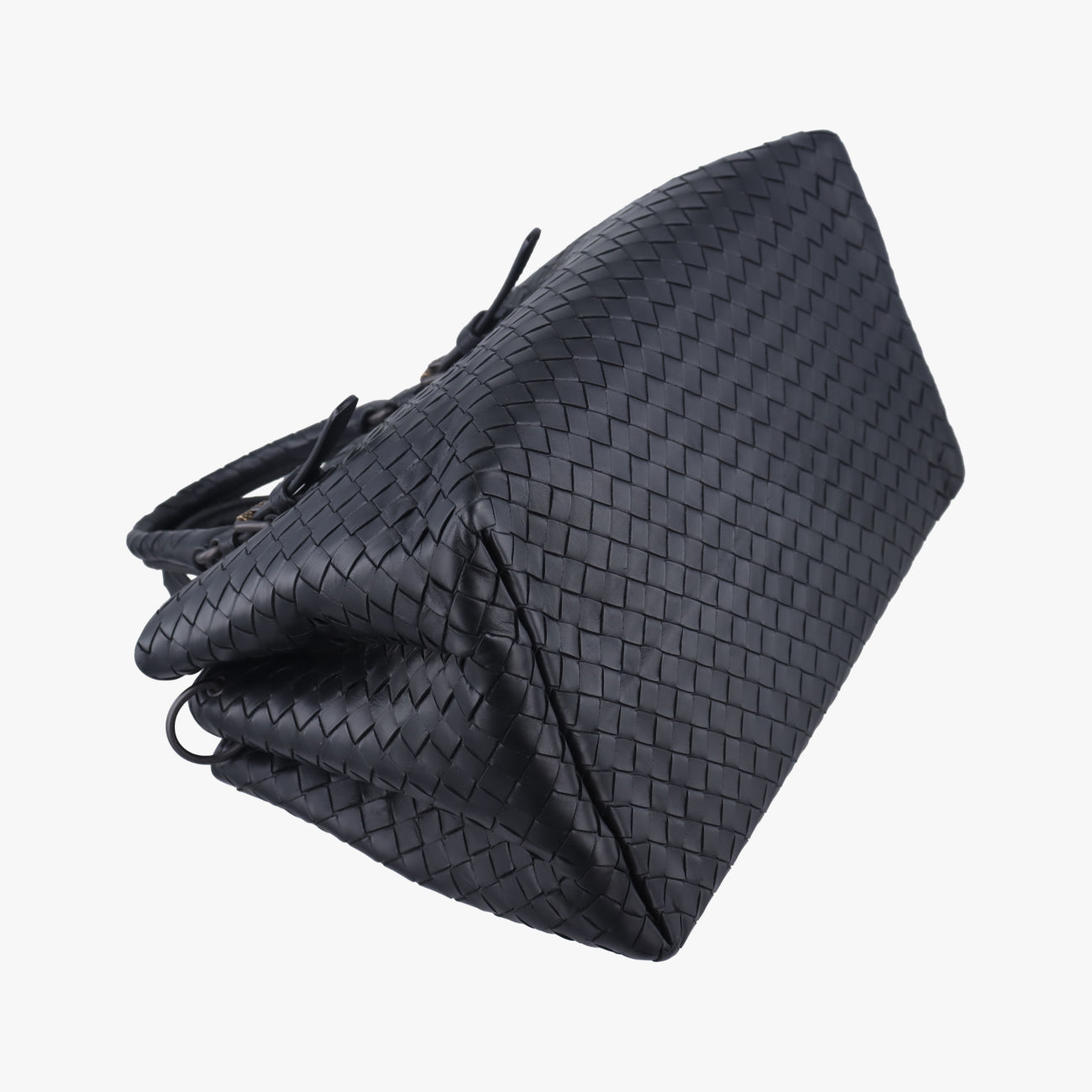 Roma IntrecciatoBlacklambskinB07647317Mローマ イントレチャートブラックラムスキンB07647317M