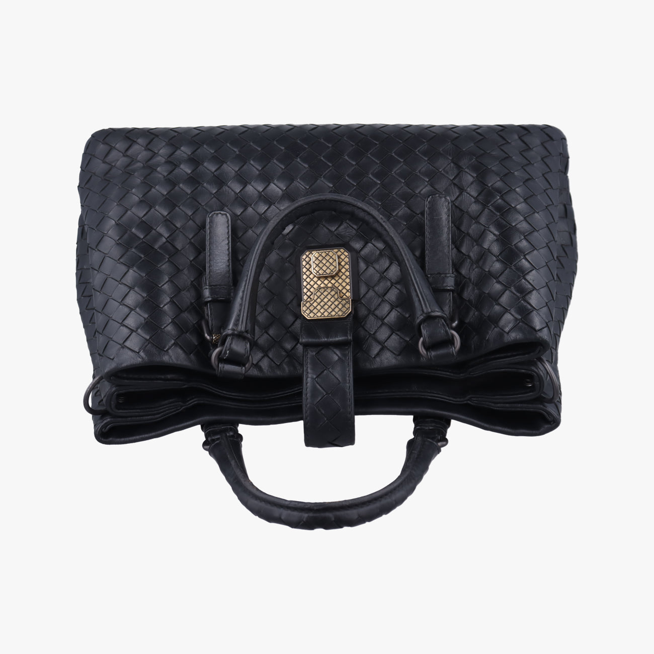 Roma IntrecciatoBlacklambskinB07647317Mローマ イントレチャートブラックラムスキンB07647317M