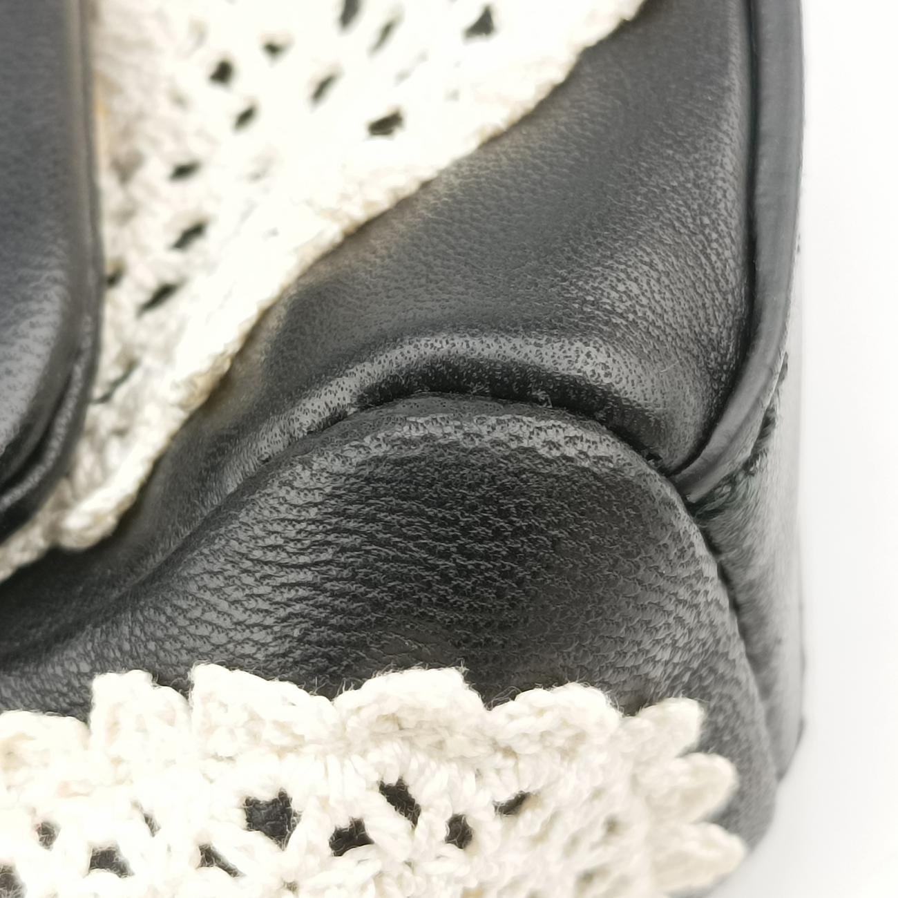 Lace FleshWhite x BlackLeatherレースフレッシュホワイト×ブラックレザー