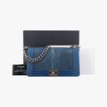 BOY CHANELBluePearlfish skin×leatherA6713816706579ボーイシャネルブルーパールフィッシュスキン×レザーA6713816706579