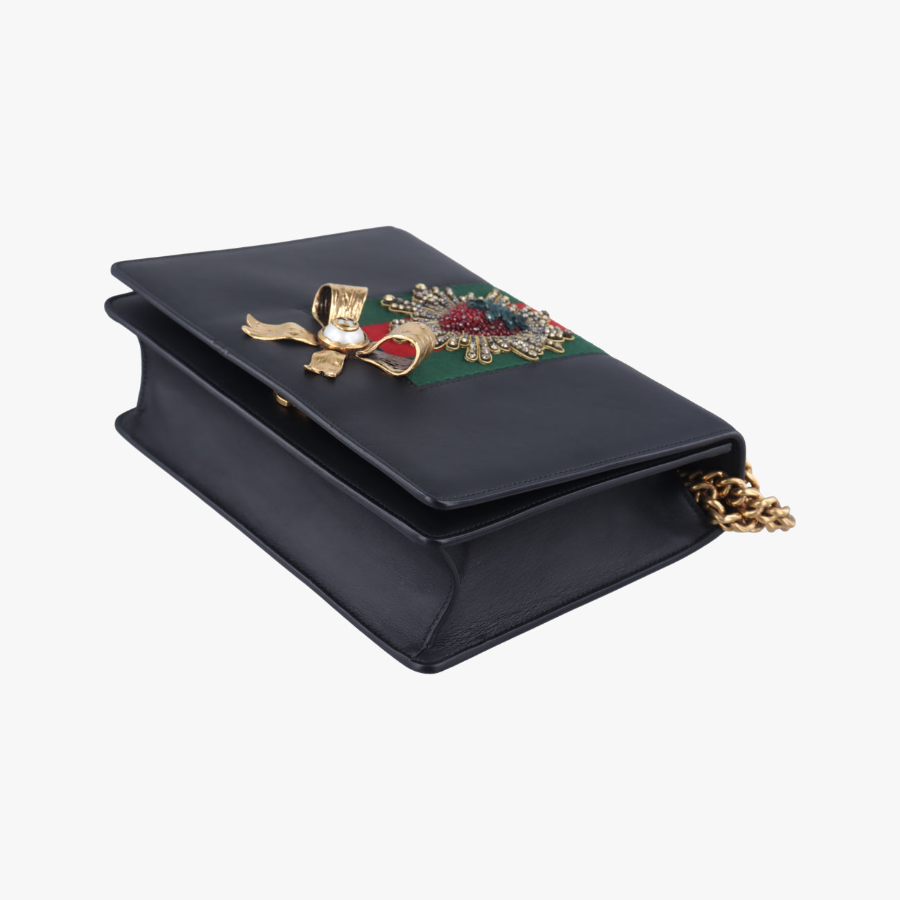 Strawberry Bijou Ribbon SherryBlack x MulticolorLeather432280D020324641ストロベリー ビジュー リボン シェリーブラックxマルチカラーレザー432280D020324641